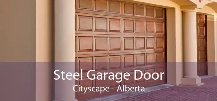 Steel Garage Door Cityscape - Alberta